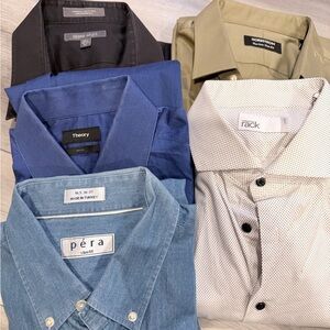 Theory/Pera/Nordstrom 5-Mens Dress Shirts. 16.5 Slim Fit
